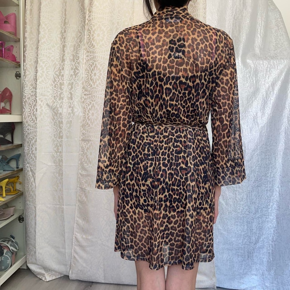 OHS Leopard Print Mesh Robe - Picture 4 of 8